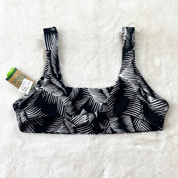 NWT Volcom Stay Or Leaf Scoop Plus Size Bikini Top Black/White - Picture 5 of 8
